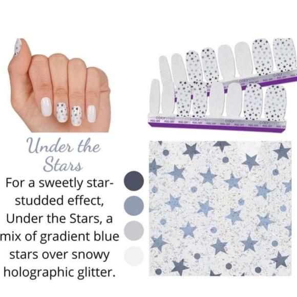 Stocking Stuffer! Color Street 100% Real Nail Polish Strips in Under the Stars - Picture 2 of 10